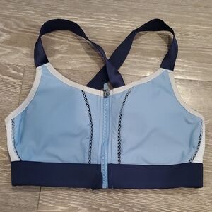Fabletics Light Blue and Navy Sports Bra